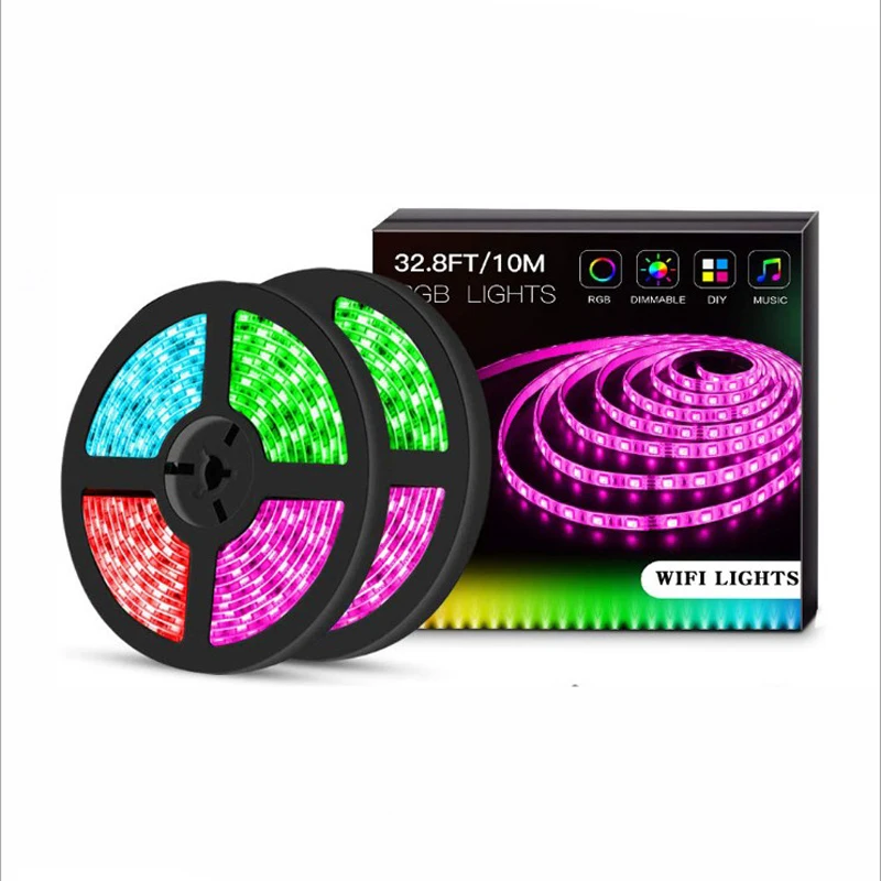 5m 16.4ft wifi smart phone app wireless controlled led strip light SMD5050 150 leds RGB  rope light for adornos fiesta luces