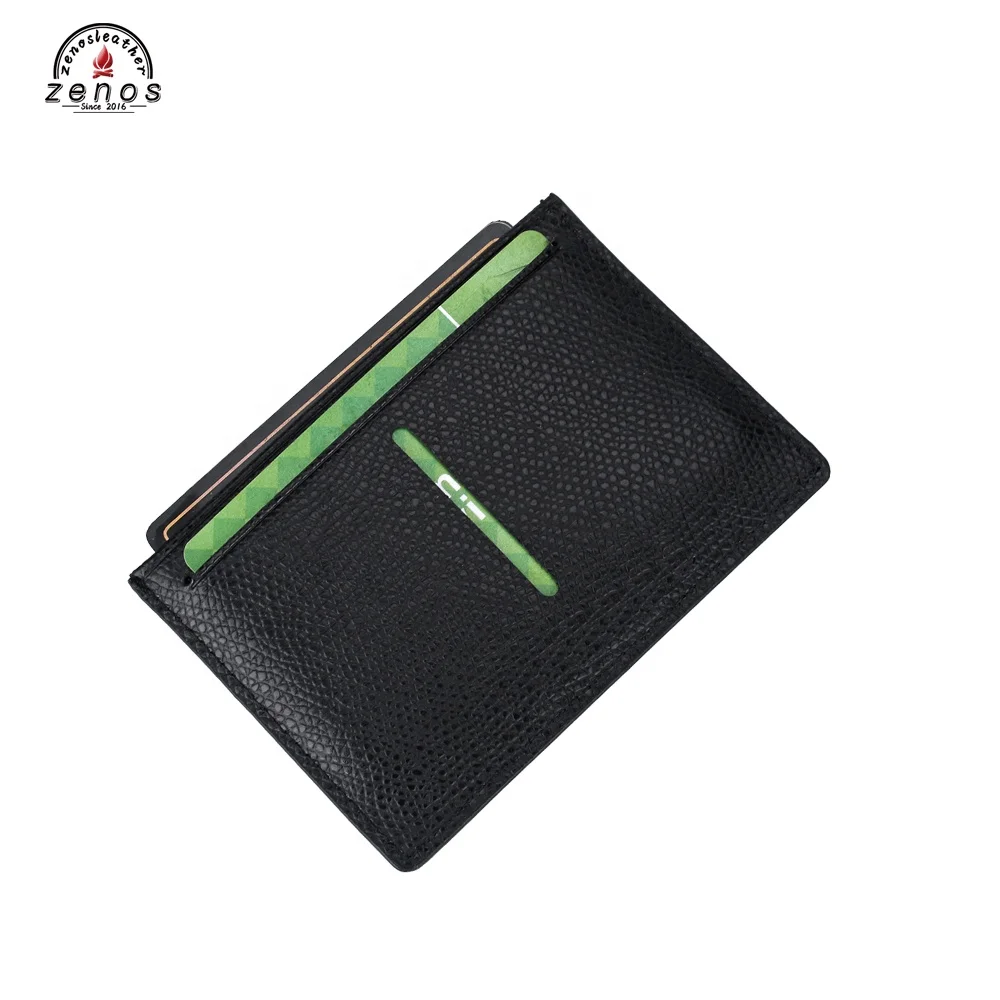 Черный тонкий кожаный футляр для кредитных карт Чехол для идентификационных карт в автобусе