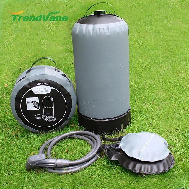
3 gallon pump regulated heavy duty pvc solar camping outdoor shower 