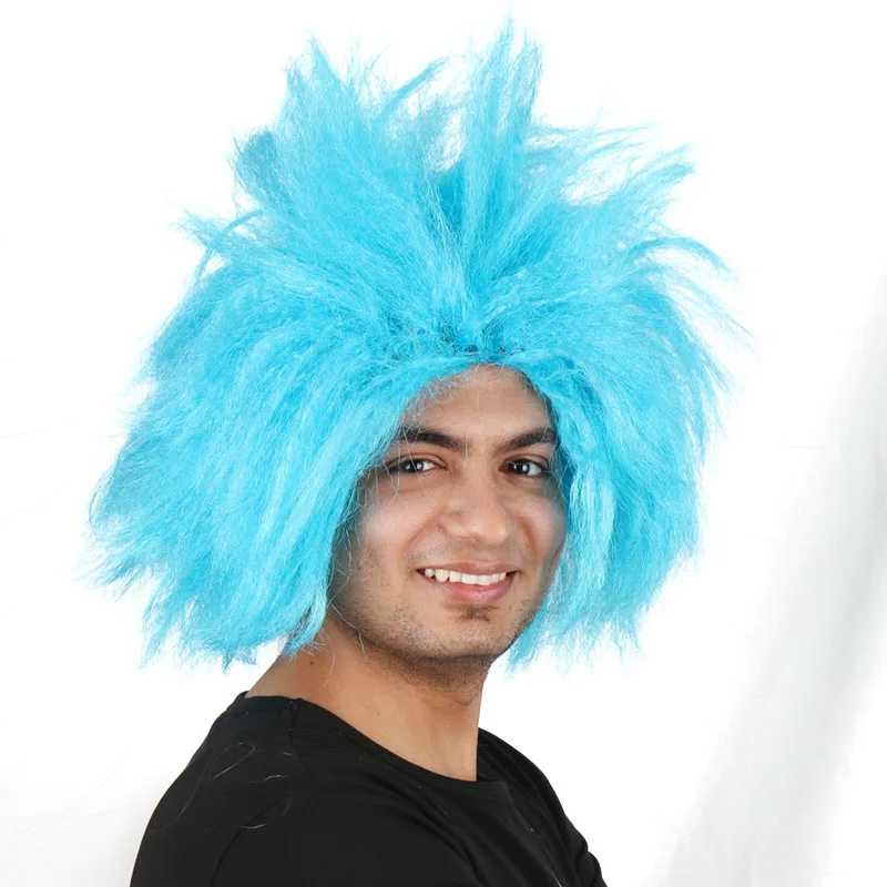 Dr seuss thing hair wigs Funky Spiky Blue Wig