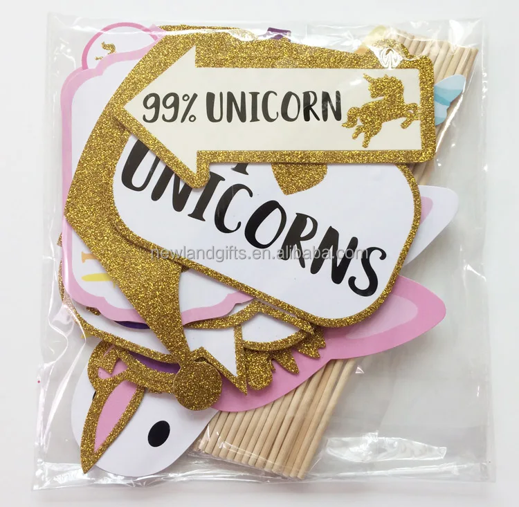 
Amazon Hot Selling 26Pk Glitter Rainbow Unicorn Party Supplies 