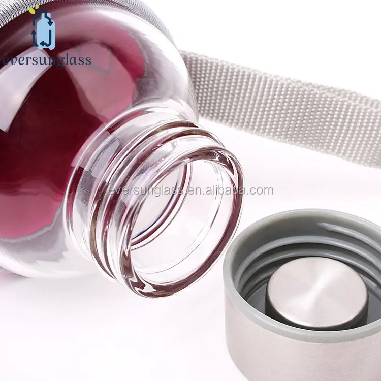 500ml Portable Double Wall Drinking Glass Tea Infuser Water Bottle With Silicone Sleeve