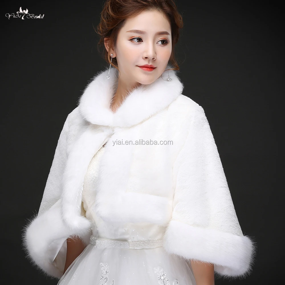
LZP204 Beautiful Lvory Fur Bolero Thicken And Keep Warm Winter Wedding Shawls 