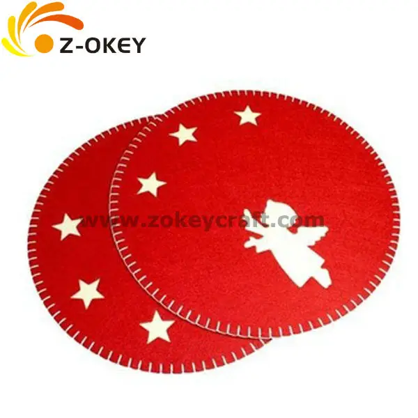 best price Hot Sale 2015 new design Christmas felt table coaster table placemat cup pad table decoration pan holder