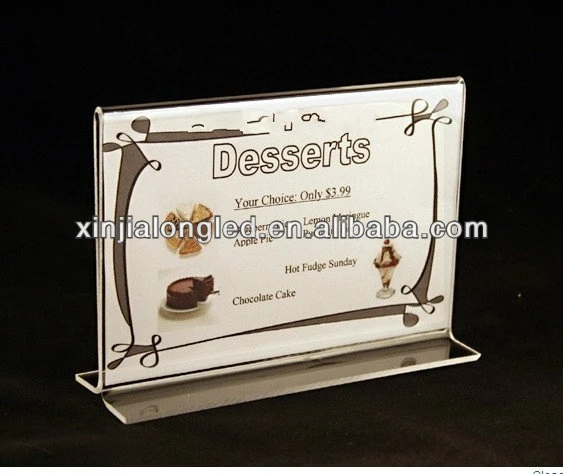 Horizontal Double Sided Stand Up Acrylic Sign Holder