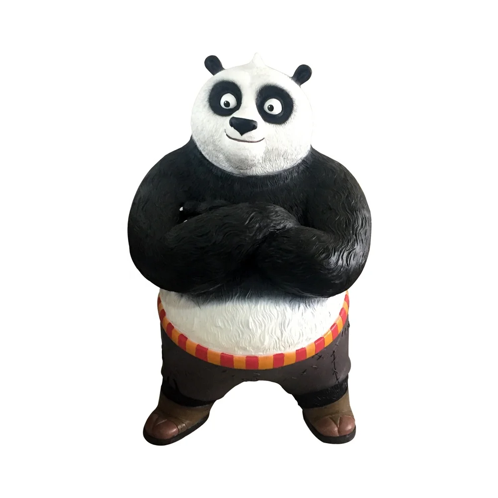 
Ho Display Bespoke Fiberglass Kung Fu Panda Sculpture Film Character Statue Window Display Props 