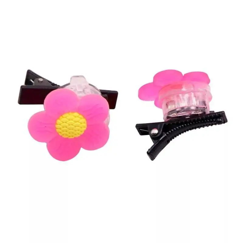 Мягкая ПВХ принцесса мультфильм мигает заколка для волос светящийся светодиодный зажим для волос аксессуары для волос