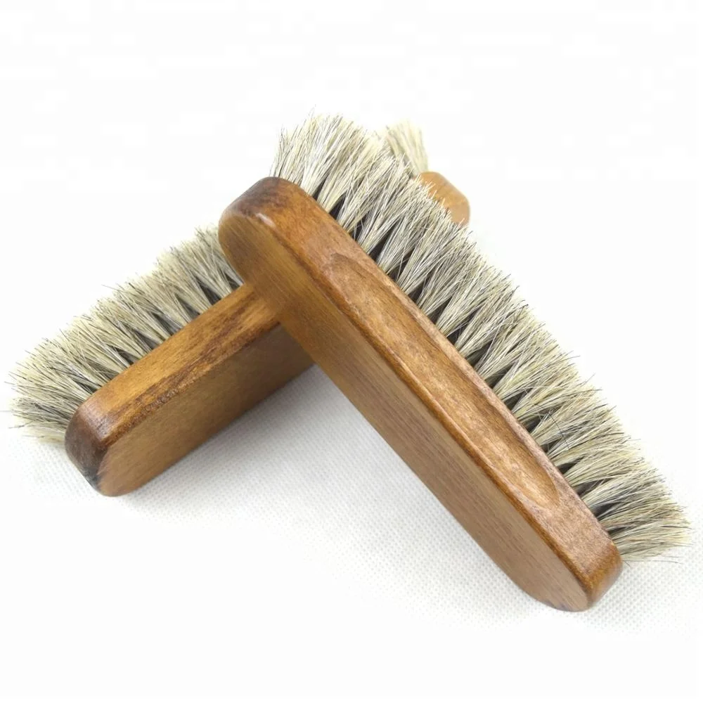 Newest Beech Wooden Handle Horse Hair Shoe Brush Wholesale