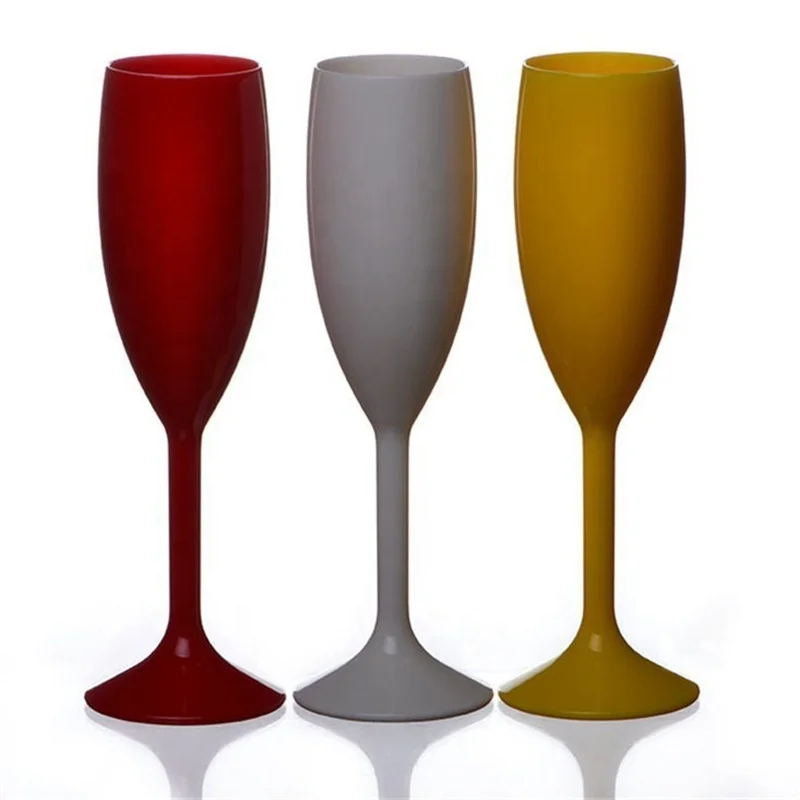 
New Red/Pink/Gold/Blue Glass Goblet Champagne Glass 