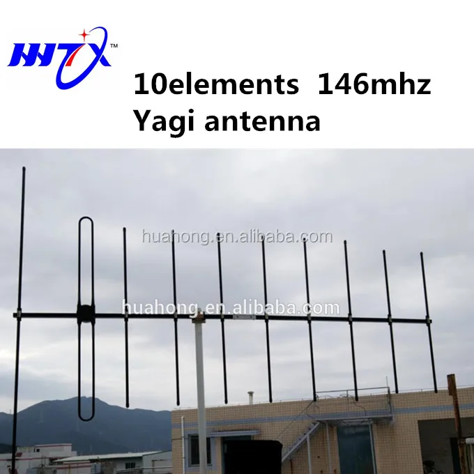 Черный высокого усиления 11dbi междугородной направленного 10 элементов 146 мГц УКВ антенны Яги