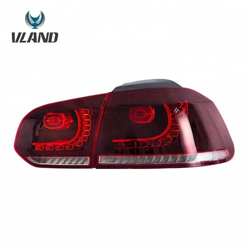 Running Sequential Indicators Emark Certification  2008-2013 Tail Lamp MK6 Red Tinted Tail Light For VW Golf 6