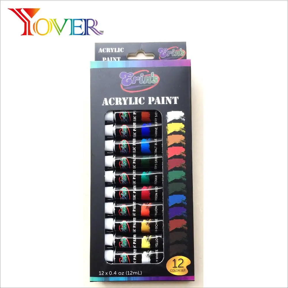 Hot Sale on Amazon cheap price 12pcs 12ml Artist Acrylic Paint Set