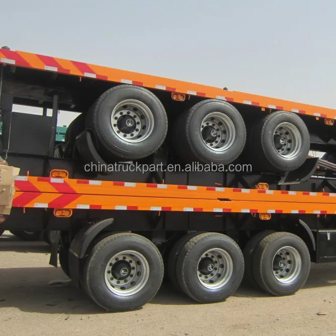 
SINOTRUK 3 axle 40ft flatbed semi trailer container semi-trailer 200 ton trailer truck 