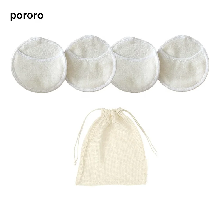 2 or 3  Layers Cheap Reusable Bamboo Remover Makeup Remover Pads Wholesale Round Washable bamboo Cotton