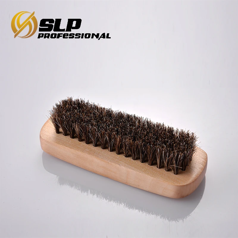 Средний размер деревянная щетка для обуви с натуральным черным кабан щетины