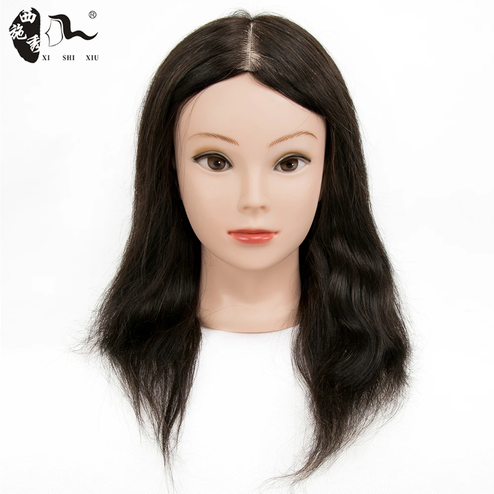 XISHIXIUHAIR  Wholesale High Quality Cheap Natural Human Hair Practice Doll Dummy Cosmetology Barber Mannequin Head for Training