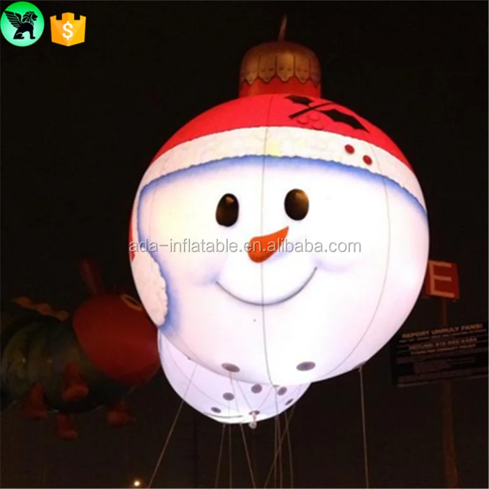 2017 Lovely Inflatable Hanging Balloom Snowman With LED Light For Fashion Christmas Event Decoration W010018