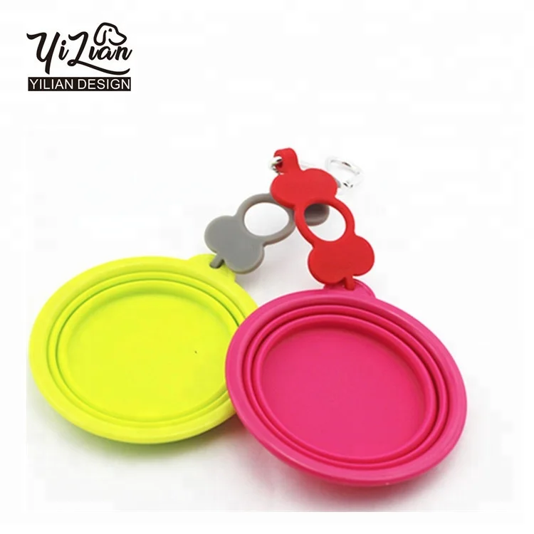 pet silicone travel 350 750 1000 1500ml capacity custom logo collapsible dog bowl