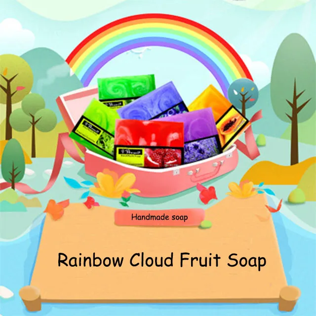 100g  rainbow natural Aloe vera  handmade bath  soap can OEM
