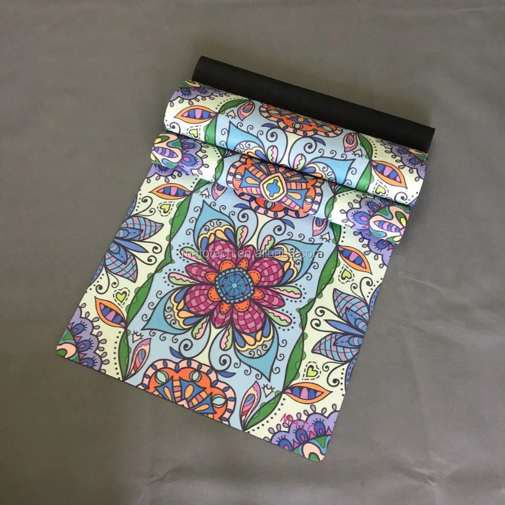 Digital Printed yoga organic mat Eco Microfiber Suede Yoga Mat