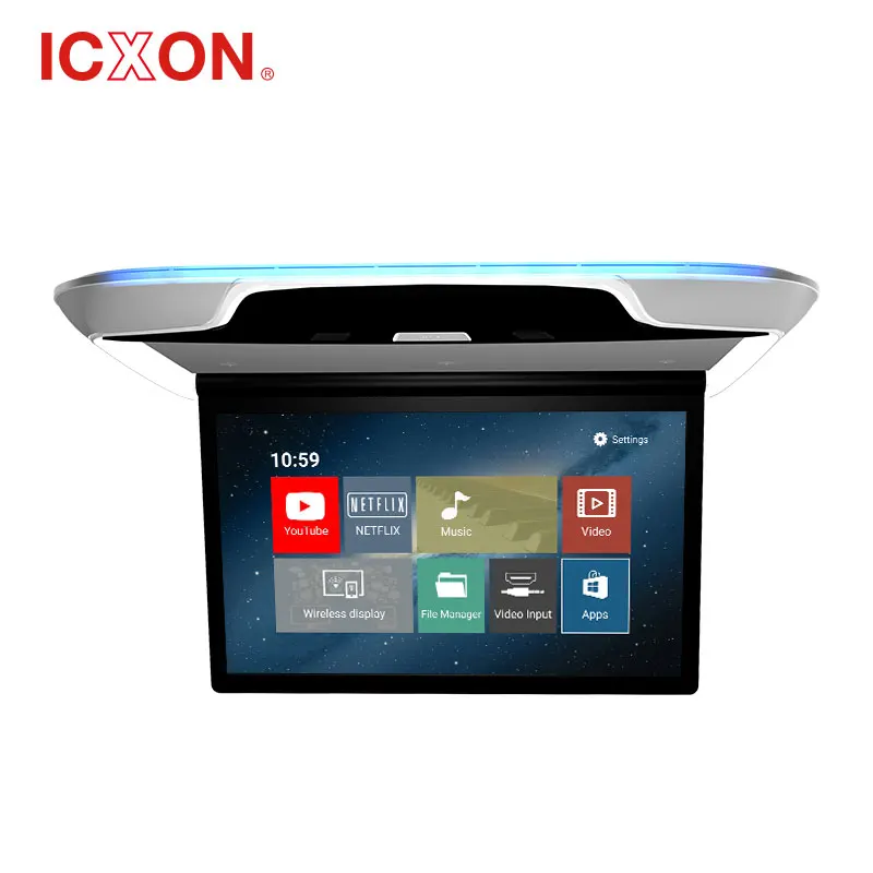 16 colors atmosphere light car roof mount flip down monitor