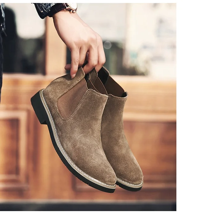 Wholesale fashion men winter boots for men Slip-On leather PU shoes