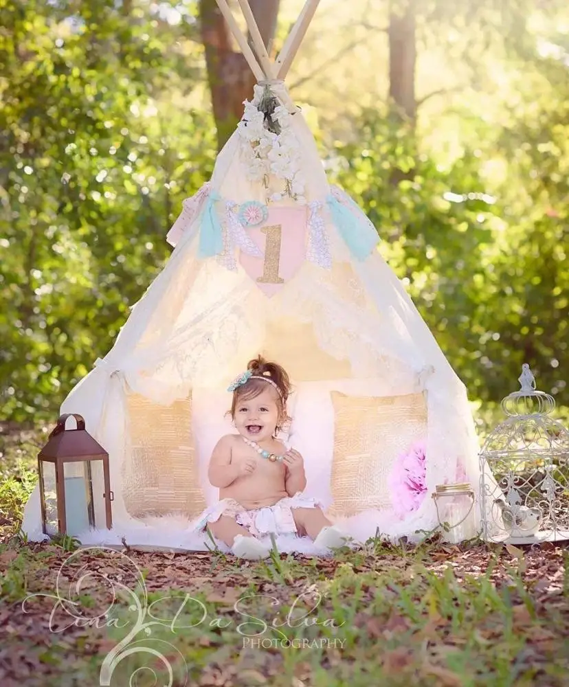 Lace Kids Teepee Children Play Tent House