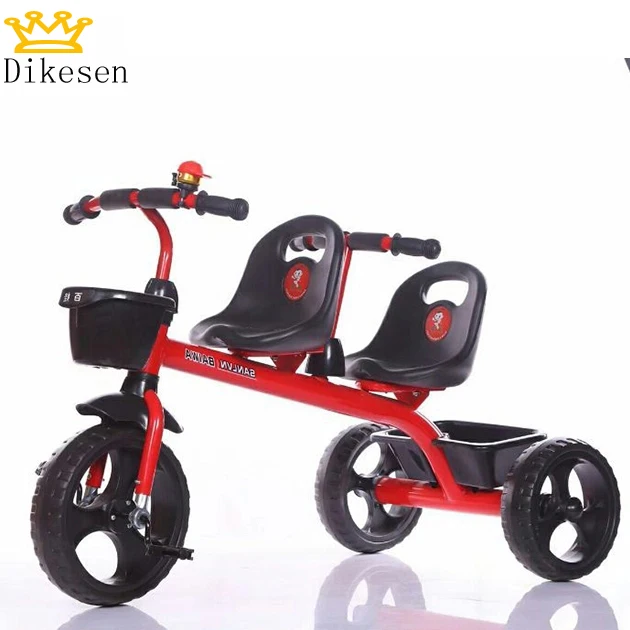 2023 2018 OEM color toys cycle for kids 1 2 years/ ride on children tricycle two seat / two seat pedal car kids tricycle with trailer
