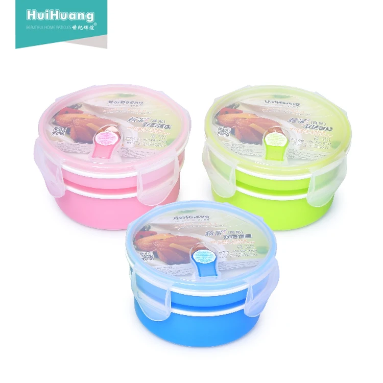 
wholesale prices for kids 2 layers portable assemble air tight food plastic container air tight container round air tight plasti 