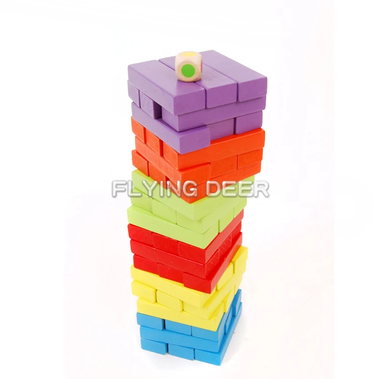 New Product Children Stacking Blocks Game Wooden Tumbling Tower