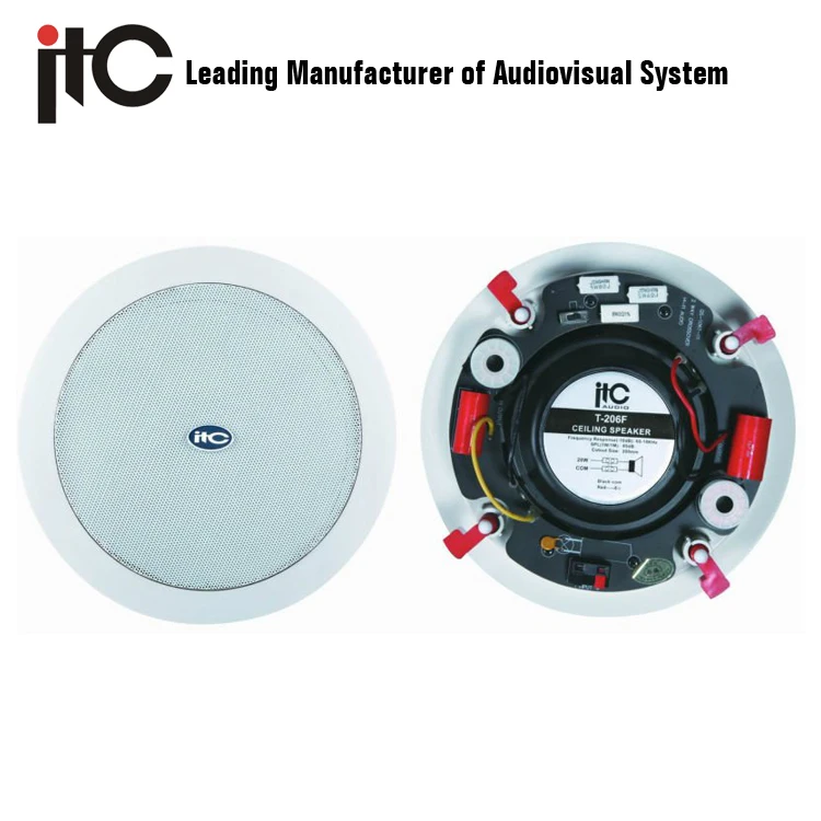 
ITC T-206F Series Top Rated PA Public Address 10W 20W 30W 8 inch 2 Way In Ceiling Speaker 