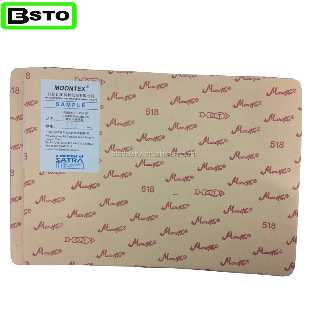 Wholesale Moontex Paper insole board for high heel handmade shoes