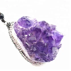 Hot sale Amethyst crystal cluster quartz pendant Amethyst Quartz rock pendant Healing crystal