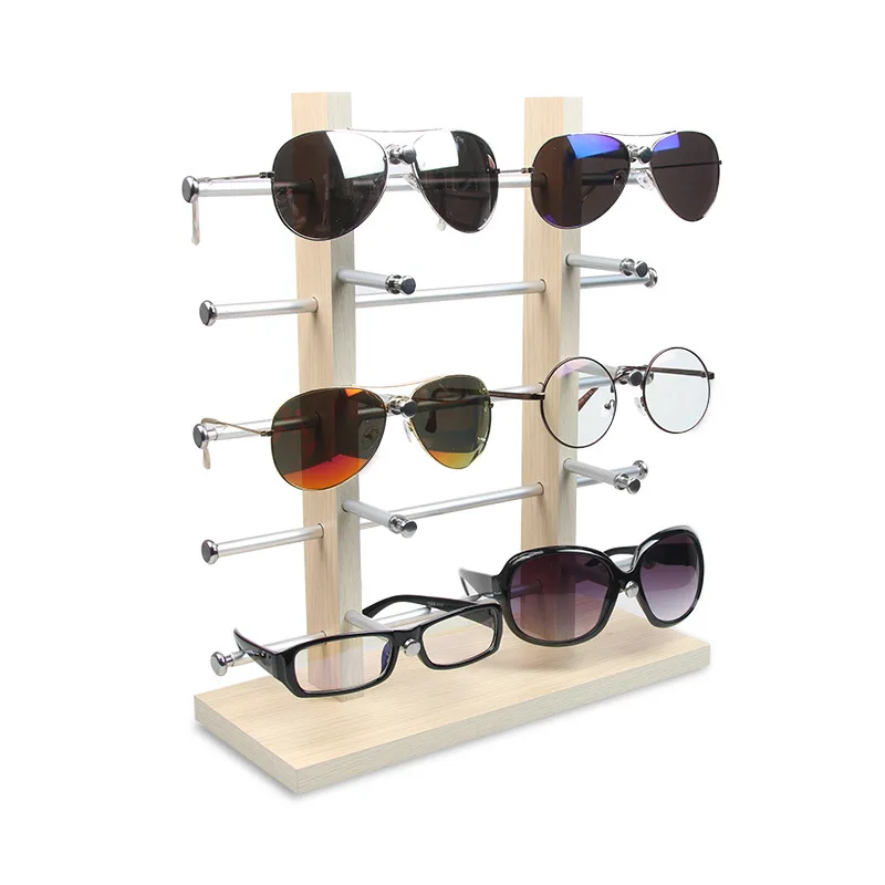 XULIN Shop Fitting Wen Zhou Hot Sell Acrylic Sunglasses Tray Holder Bamboo Suitcase Rotating Glasses Display Stand Rod