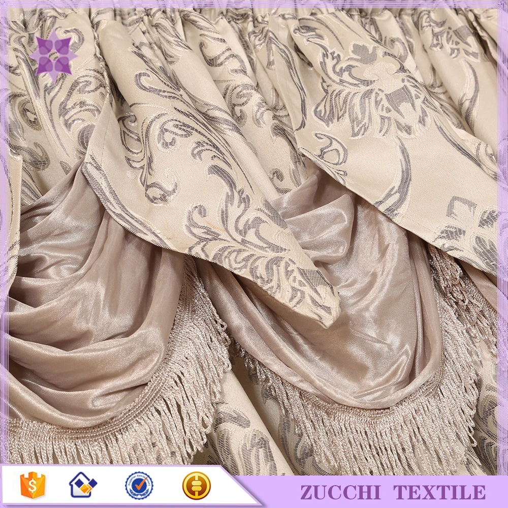 Elegant Living Room Jacquard Curtain With Backing And Valance To India
