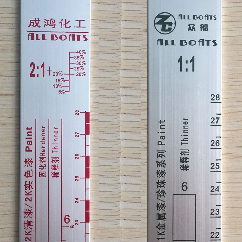 Mixing sticks measuring aluminum paint ruler