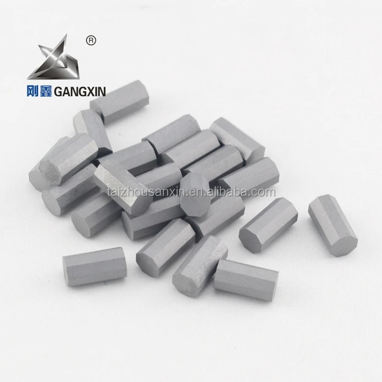 yg8/k30 carbide Oblique Octagonal tips for geological tungsten carbide inserts mining grade 7.5x15 5.5x15 degree 10 A/F