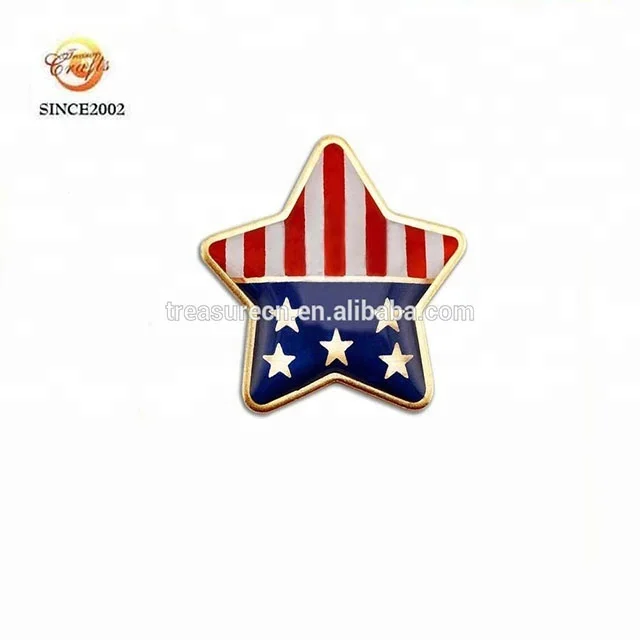 Star epoxy resin metal gold lapel pins