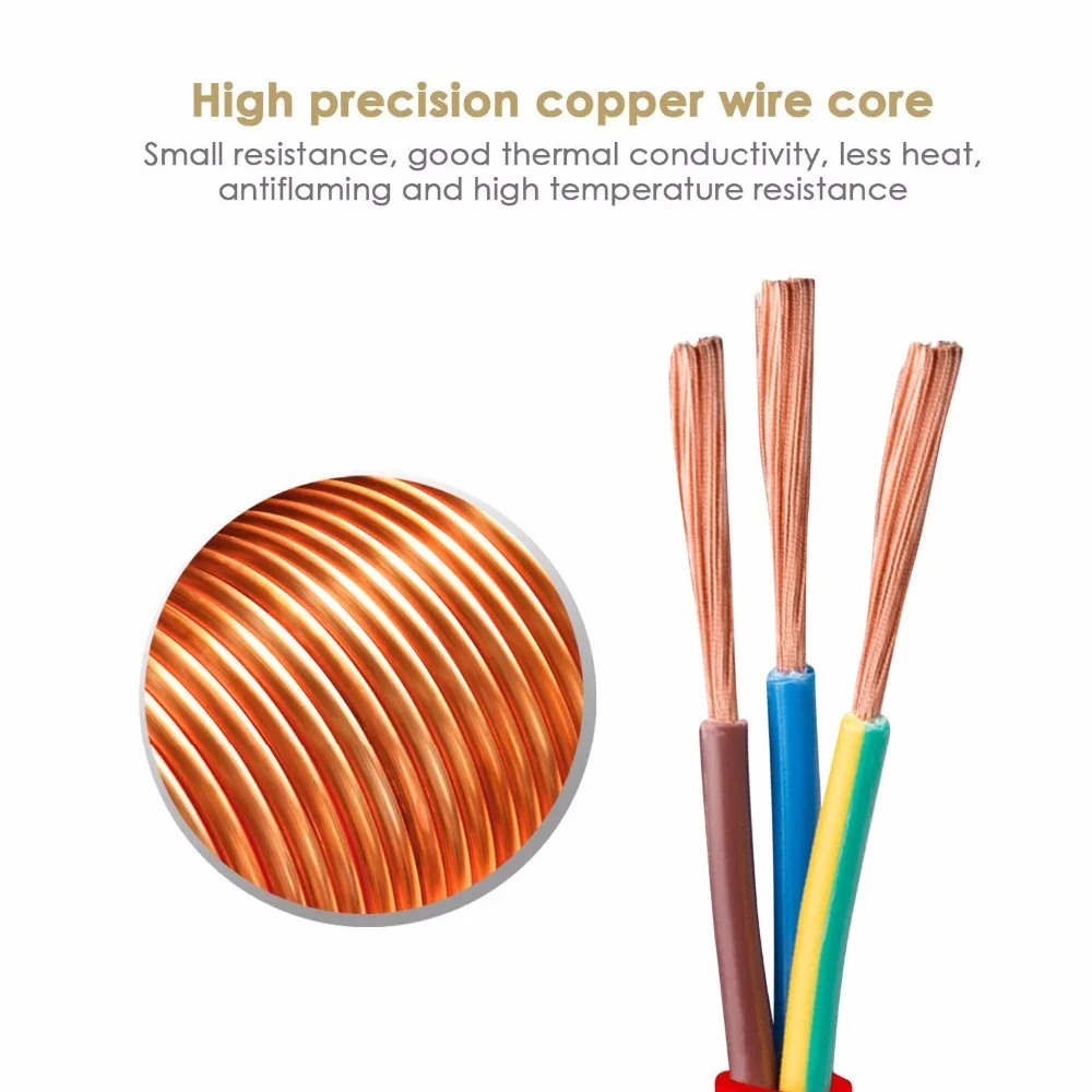 25ft 14/3 Extension Cord Lighted Indoor Outdoor Power Cord Triple Outlets