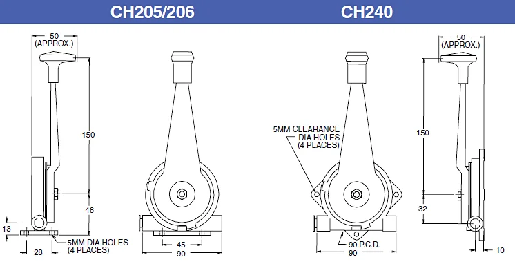 underground minig loader truck hand brake control lever