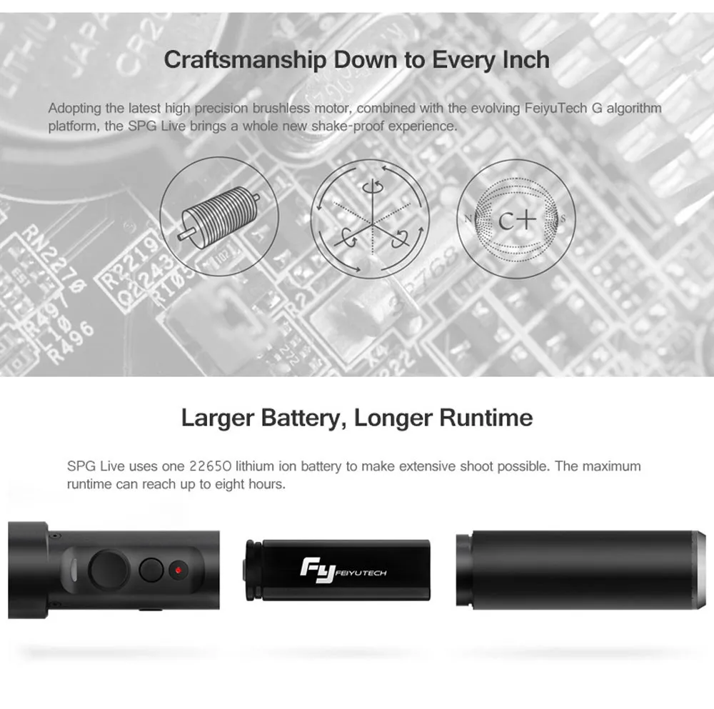 Feiyu новое видение поддержка вертикальной съемки FY SPG Live 3 оси Стабилизатор Ручной карданный для смартфонов