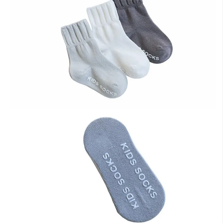 Hot sell cotton knit baby socks for kids anti slip socks