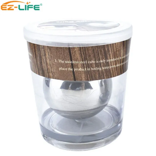 55 mm Big Ball Ice Cube Round Whiskey Stones Ice Cube stainless steel wine Cooler With Plastic Cup
