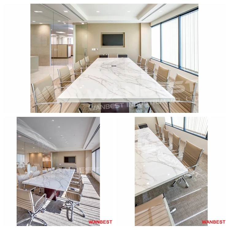 Cheap Price Modern Marble Artificial Stone Commercial Use Hotel Hospital Boardroom Meeting Conference Table
