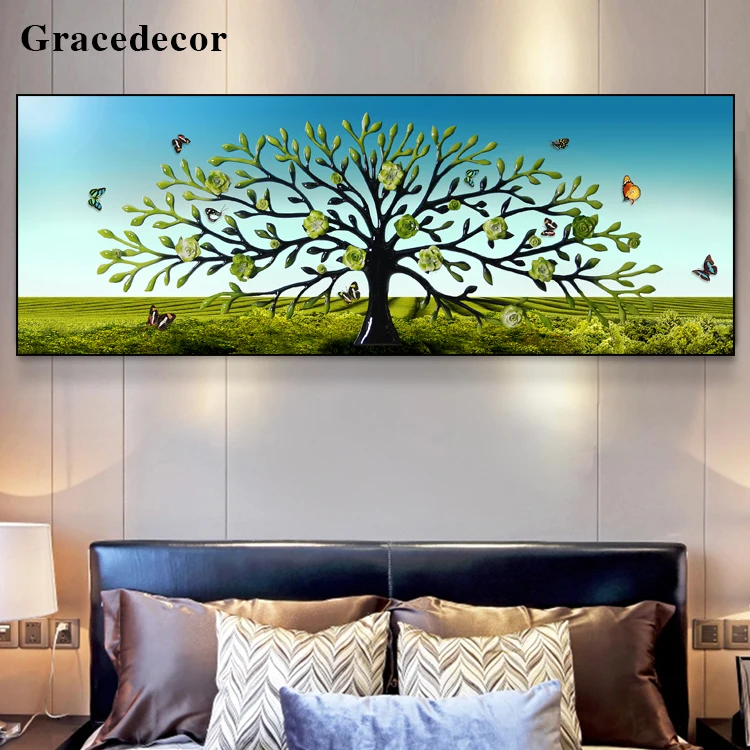 
Original Design Handmade Art Flower Tree 3D Relief Resin Painting 