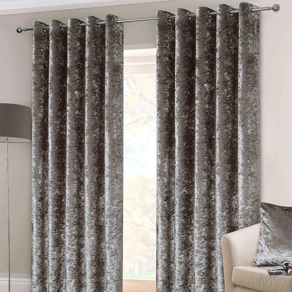 
fireproof wholesale colorful 100% polyester velvet crushed shiny simple curtain design 
