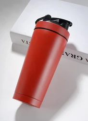 BPA free bodybuilding stainless steel protein shaker bottle Double wall gym shaker bottle with mixer ball