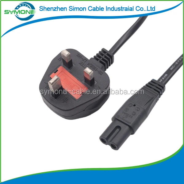 
Factory price 1.5m uk power cord with PVC for computer power cord BS plug 