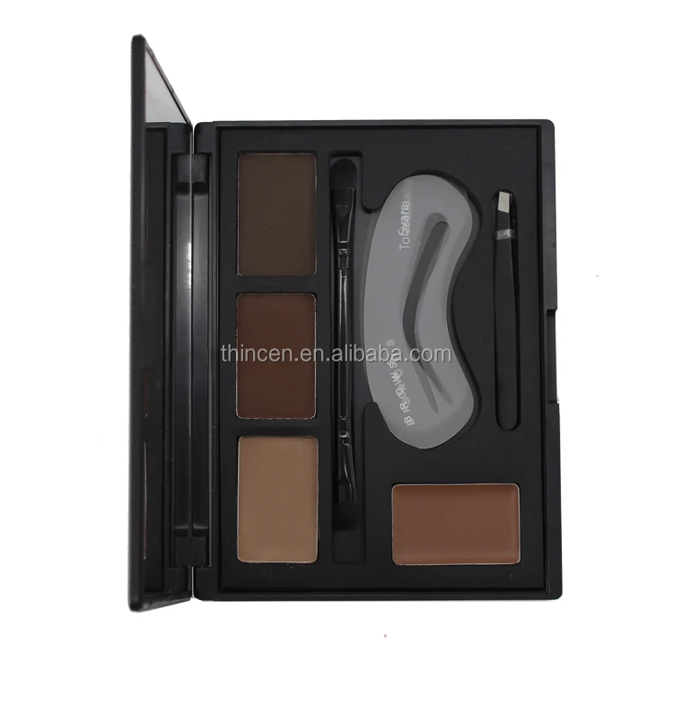 High quality cosmetics 4 color eyebrow powder palette eyebrow makeup powder kit private label
