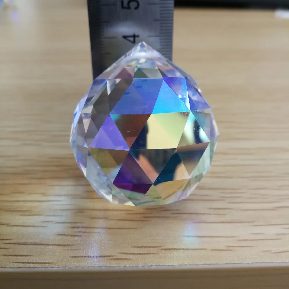 Crystal Coating AB Crystal Faceted hanging Ball for Chandelier lighting parts decoration